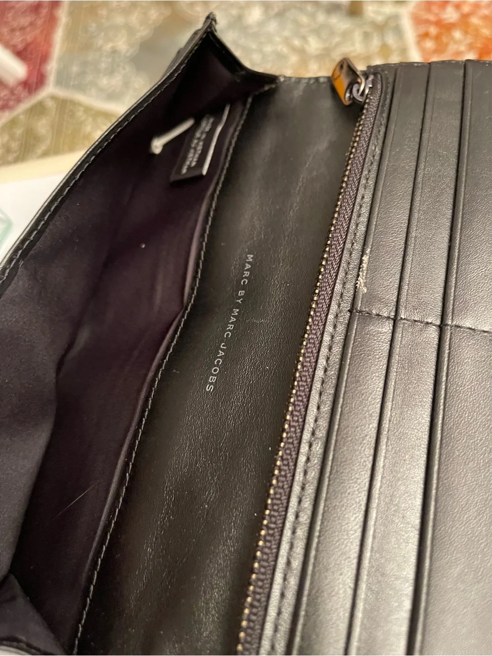 Marc by Marc Jacobs Black Quilted Leather Zip Wallet
